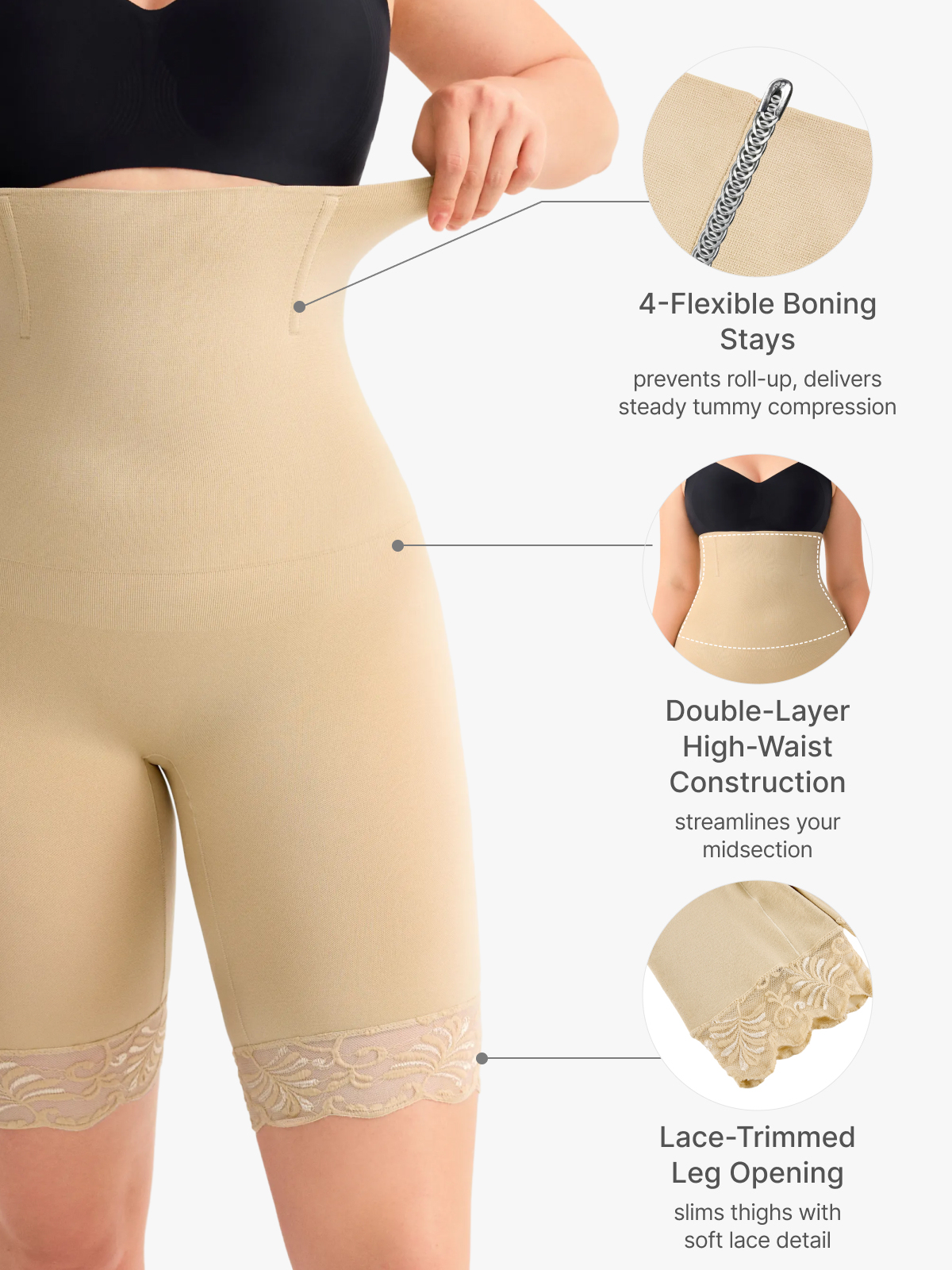 Seamless High Waist Tummy Control Booty Shorts