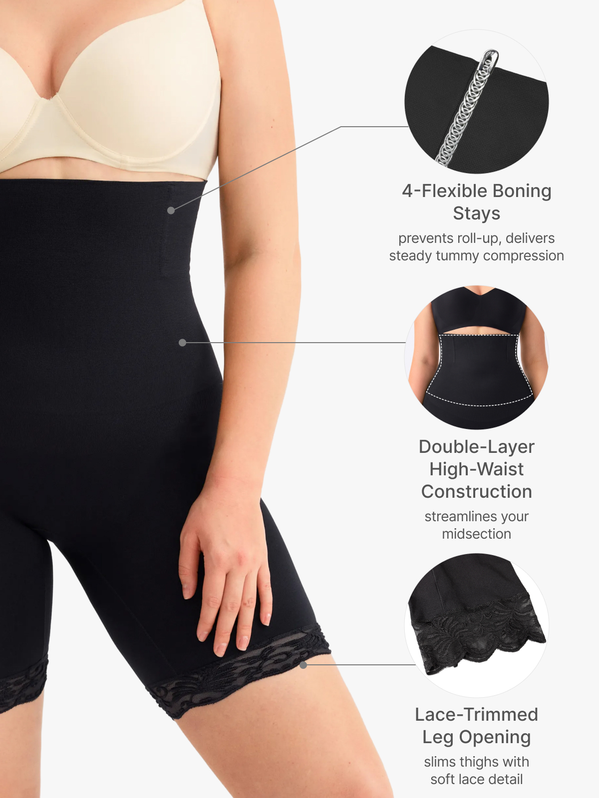 Seamless High Waist Tummy Control Booty Shorts
