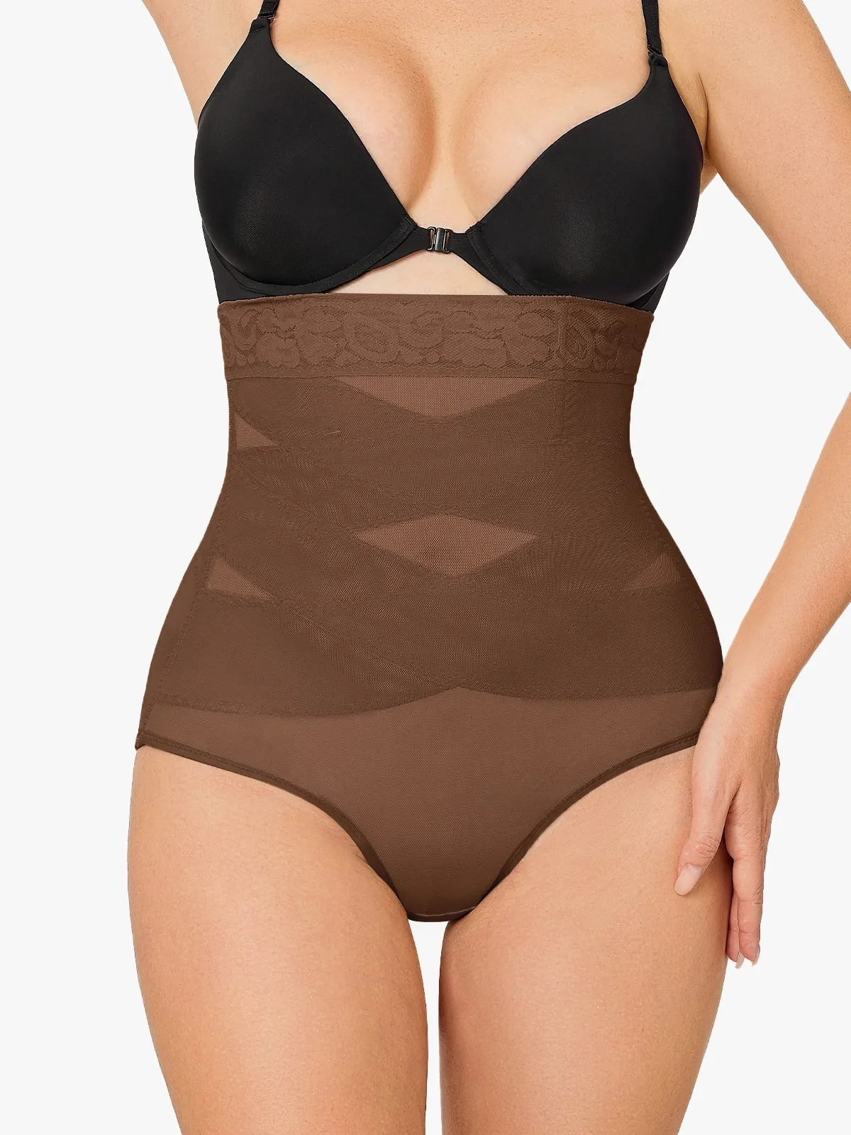 Slimming Double Layer Tummy Control High-Waist Lace Panties