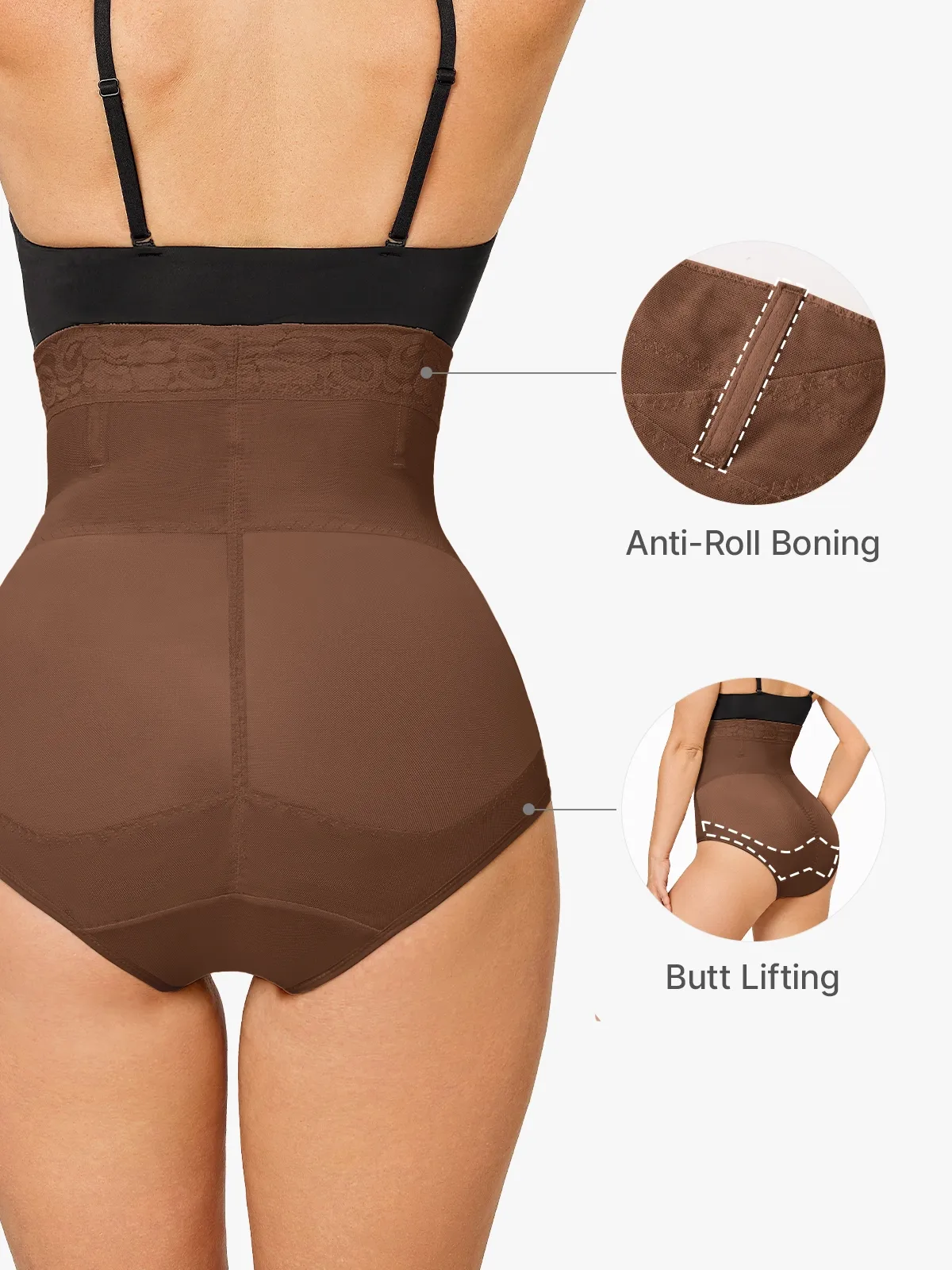 Slimming Double Layer Tummy Control High-Waist Lace Panties