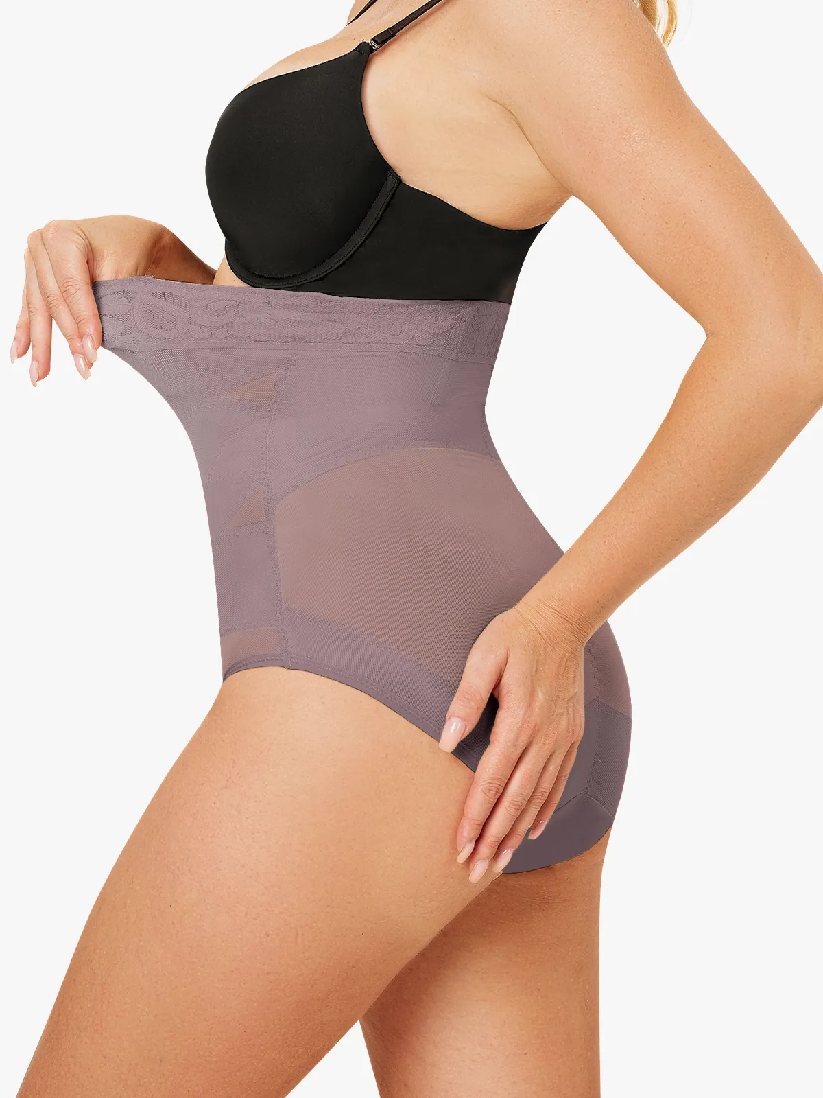 Slimming Double Layer Tummy Control High-Waist Lace Panties
