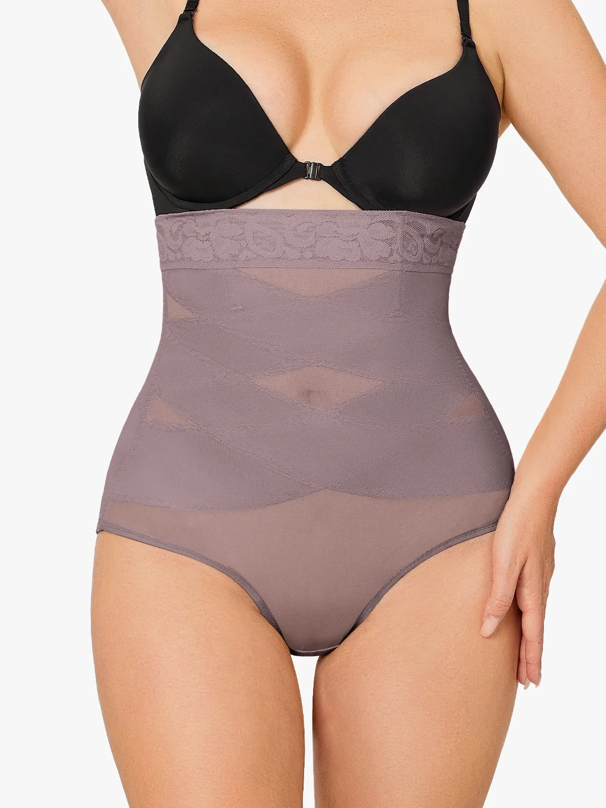 Slimming Double Layer Tummy Control High-Waist Lace Panties