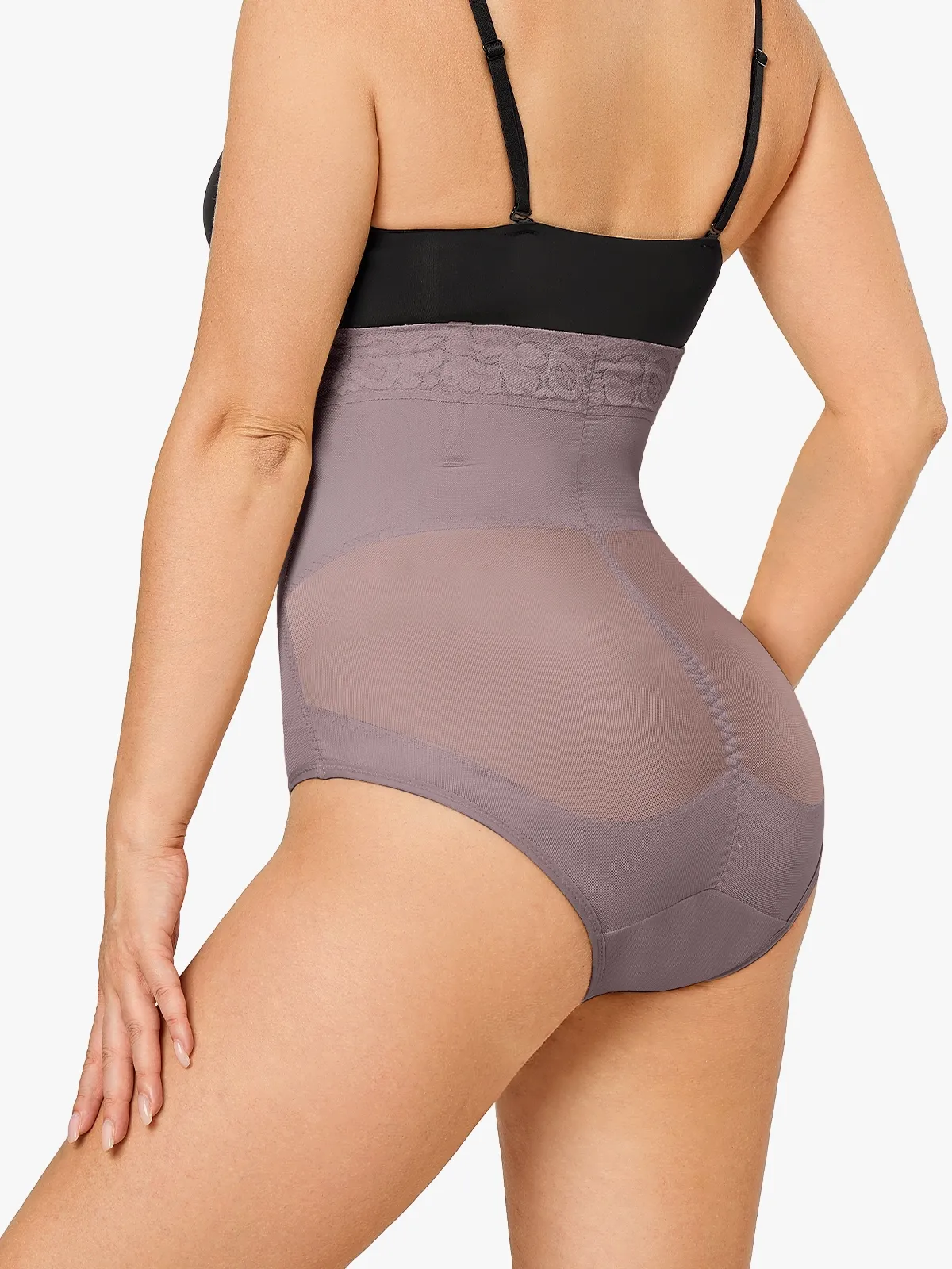 Slimming Double Layer Tummy Control High-Waist Lace Panties
