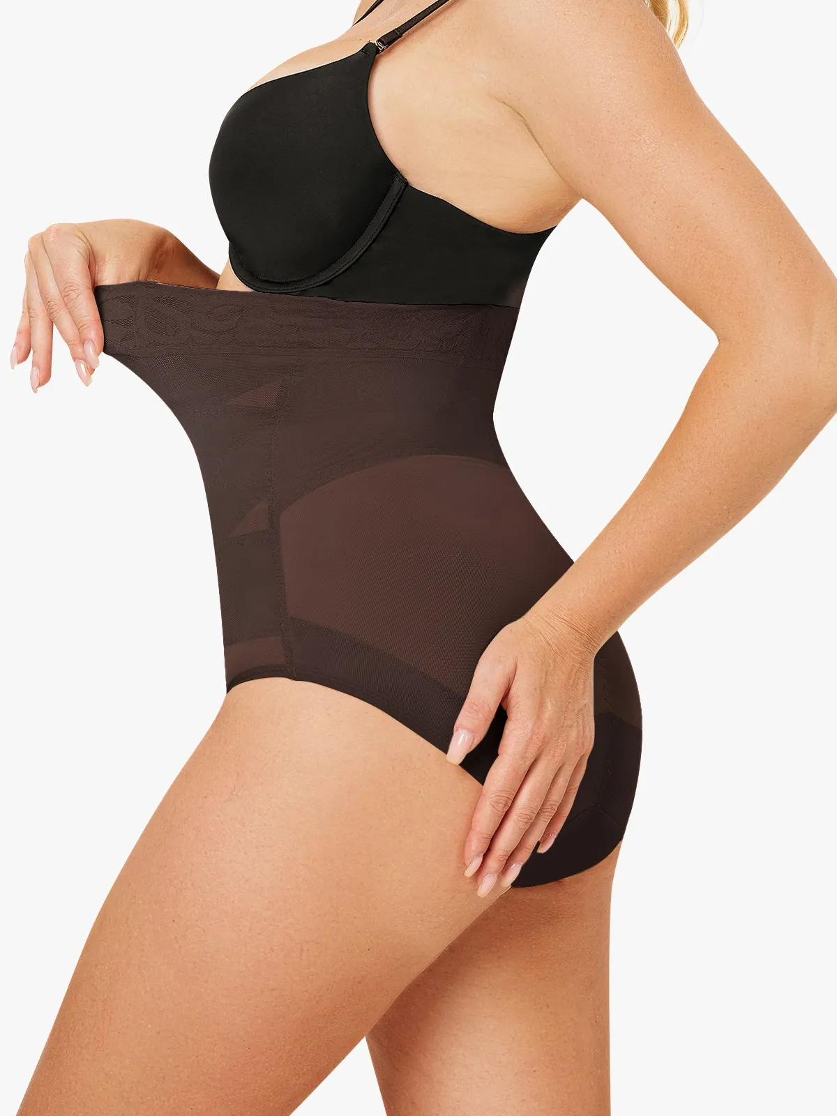 Slimming Double Layer Tummy Control High-Waist Lace Panties