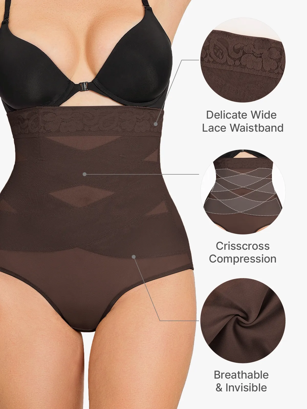 Slimming Double Layer Tummy Control High-Waist Lace Panties