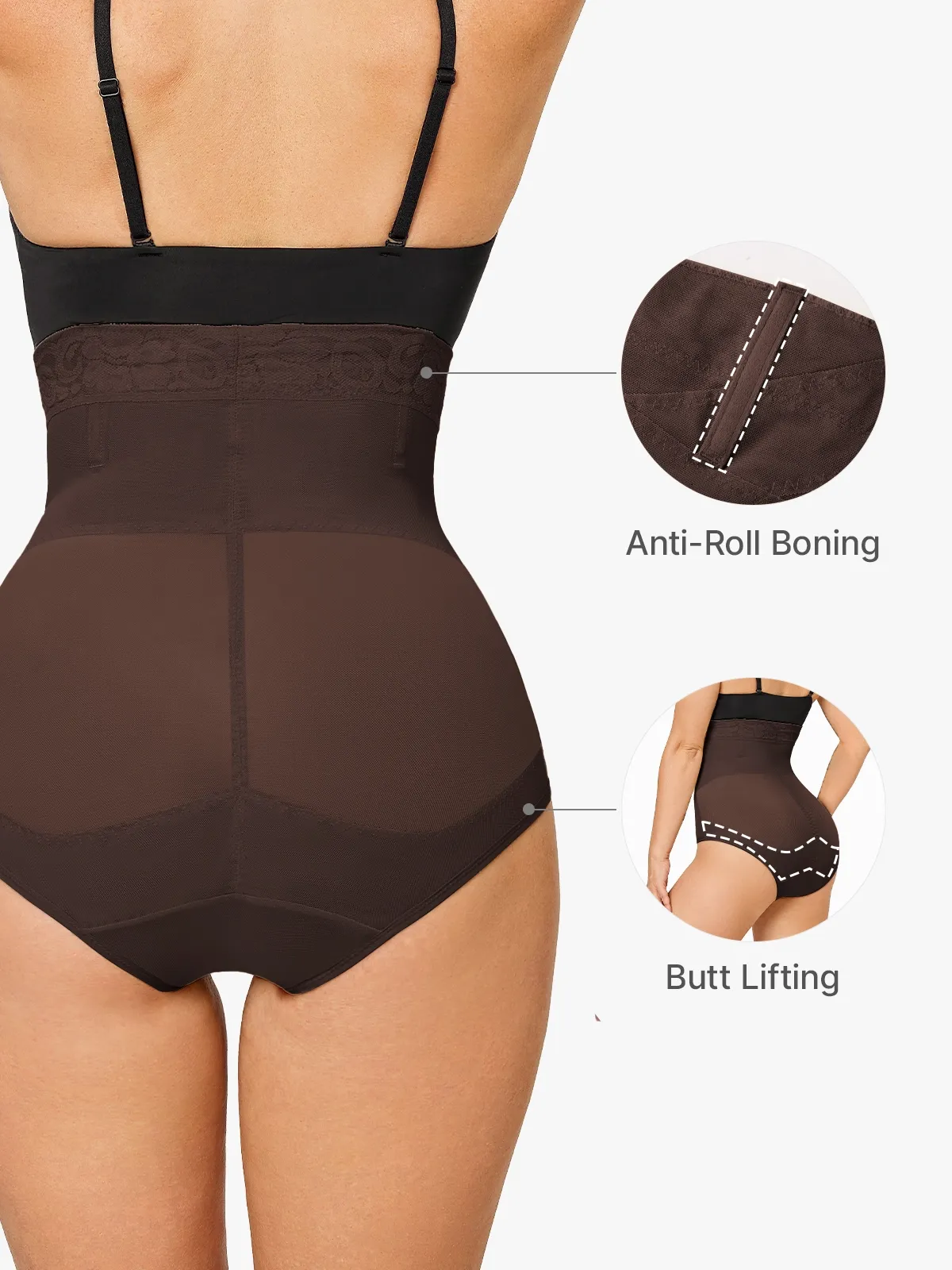 Slimming Double Layer Tummy Control High-Waist Lace Panties