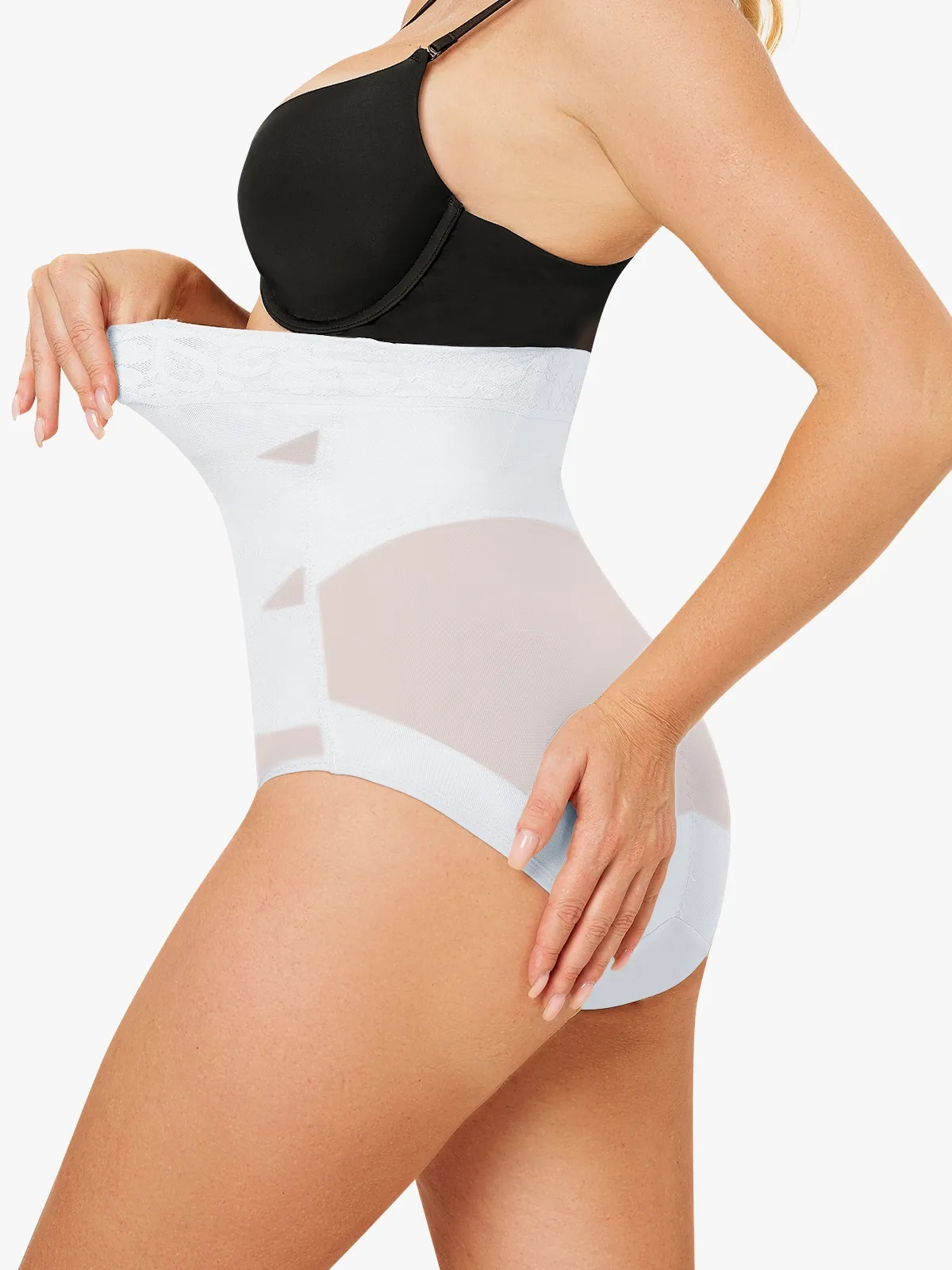 Slimming Double Layer Tummy Control High-Waist Lace Panties