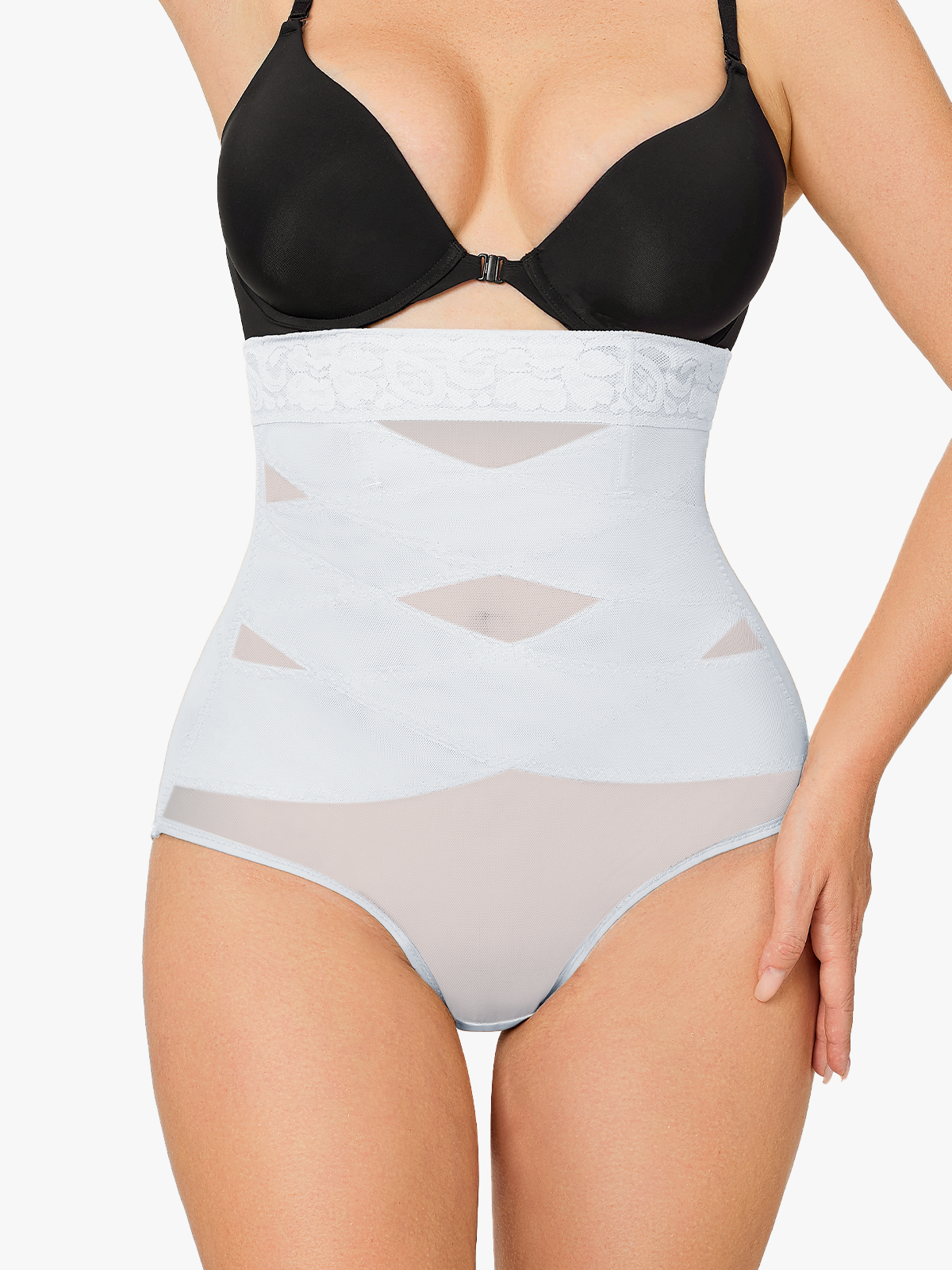 Slimming Double Layer Tummy Control High-Waist Lace Panties