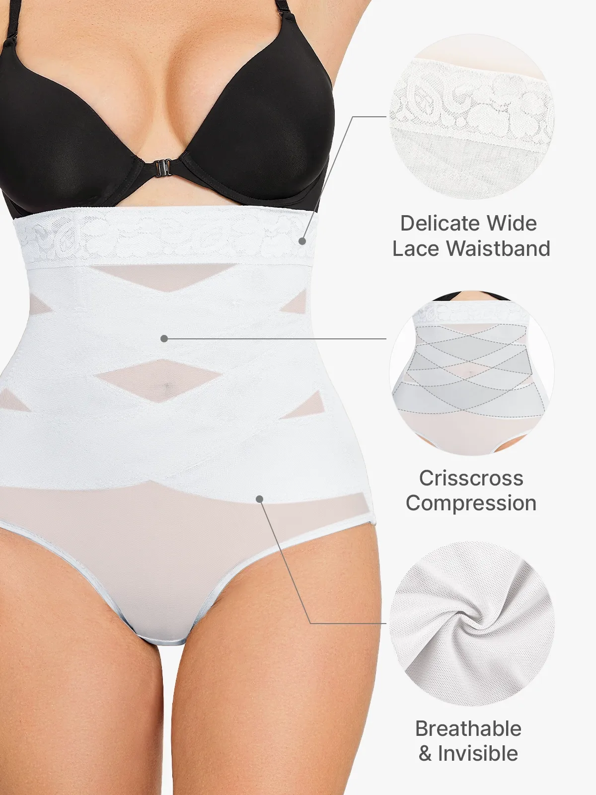 Slimming Double Layer Tummy Control High-Waist Lace Panties