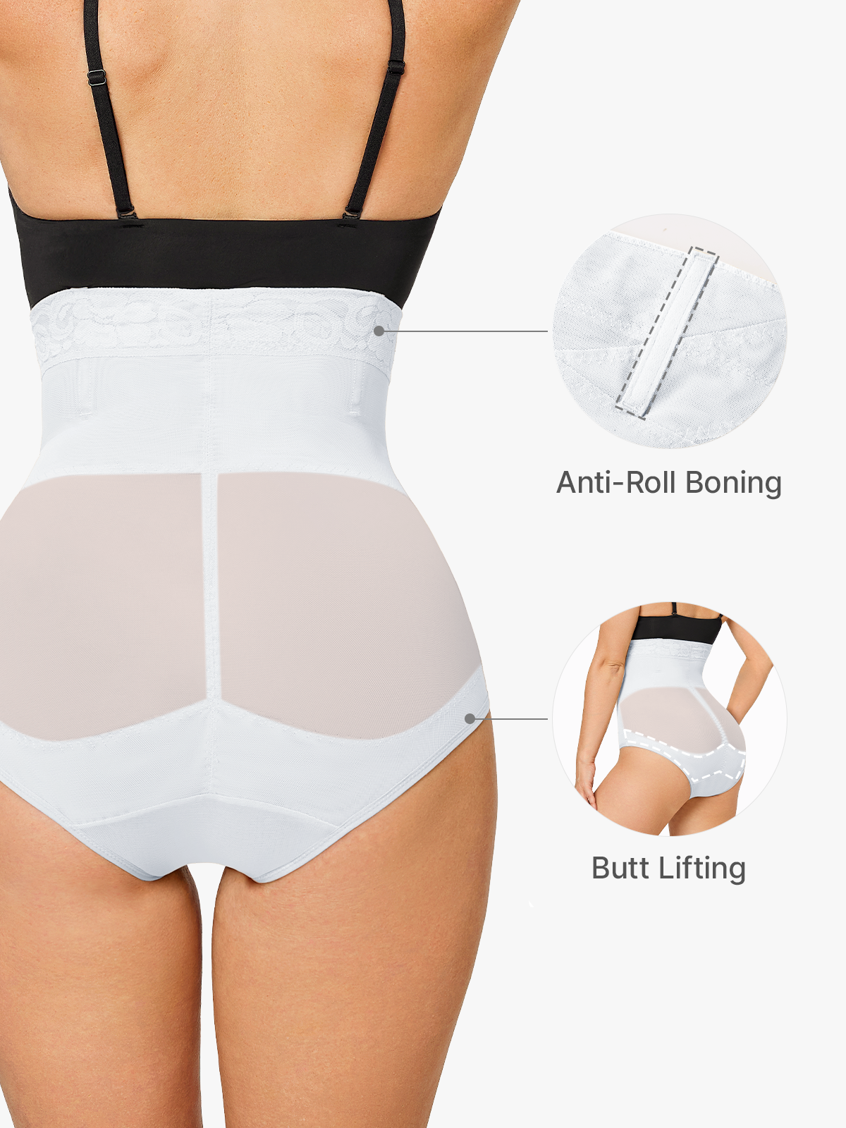 Slimming Double Layer Tummy Control High-Waist Lace Panties