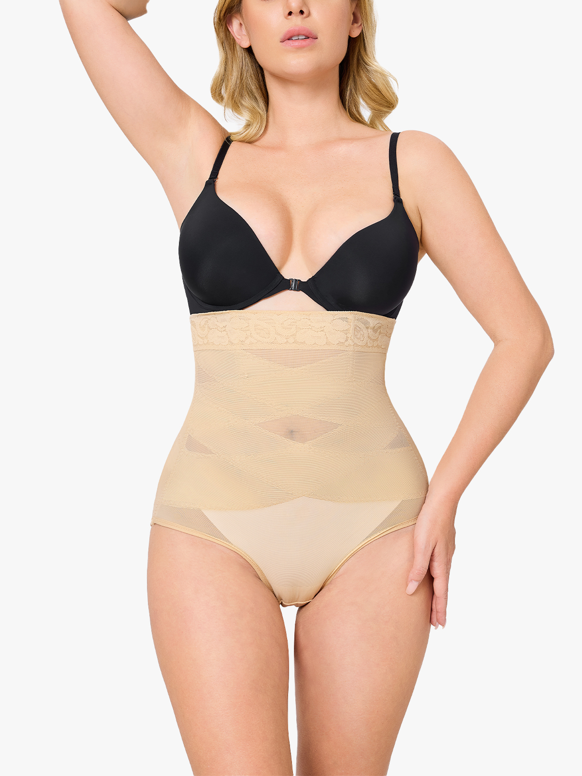 Slimming Double Layer Tummy Control High-Waist Lace Panties