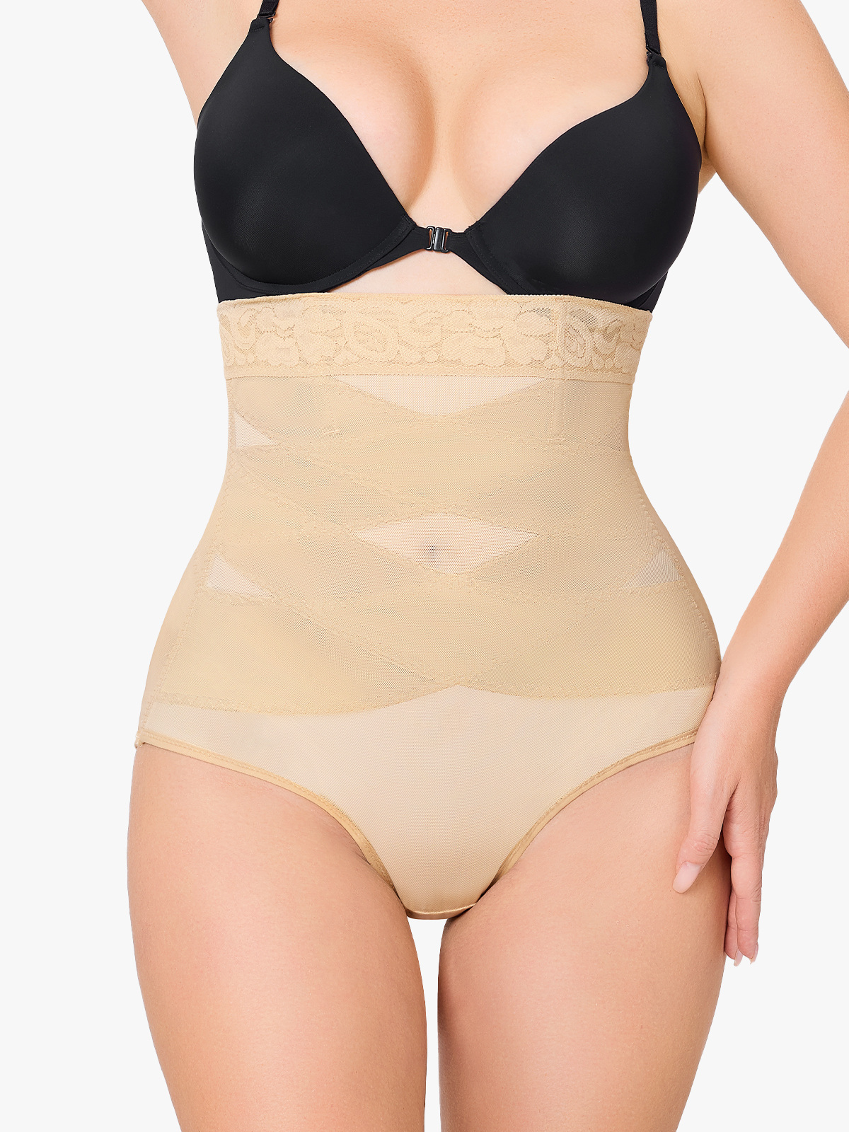 Slimming Double Layer Tummy Control High-Waist Lace Panties