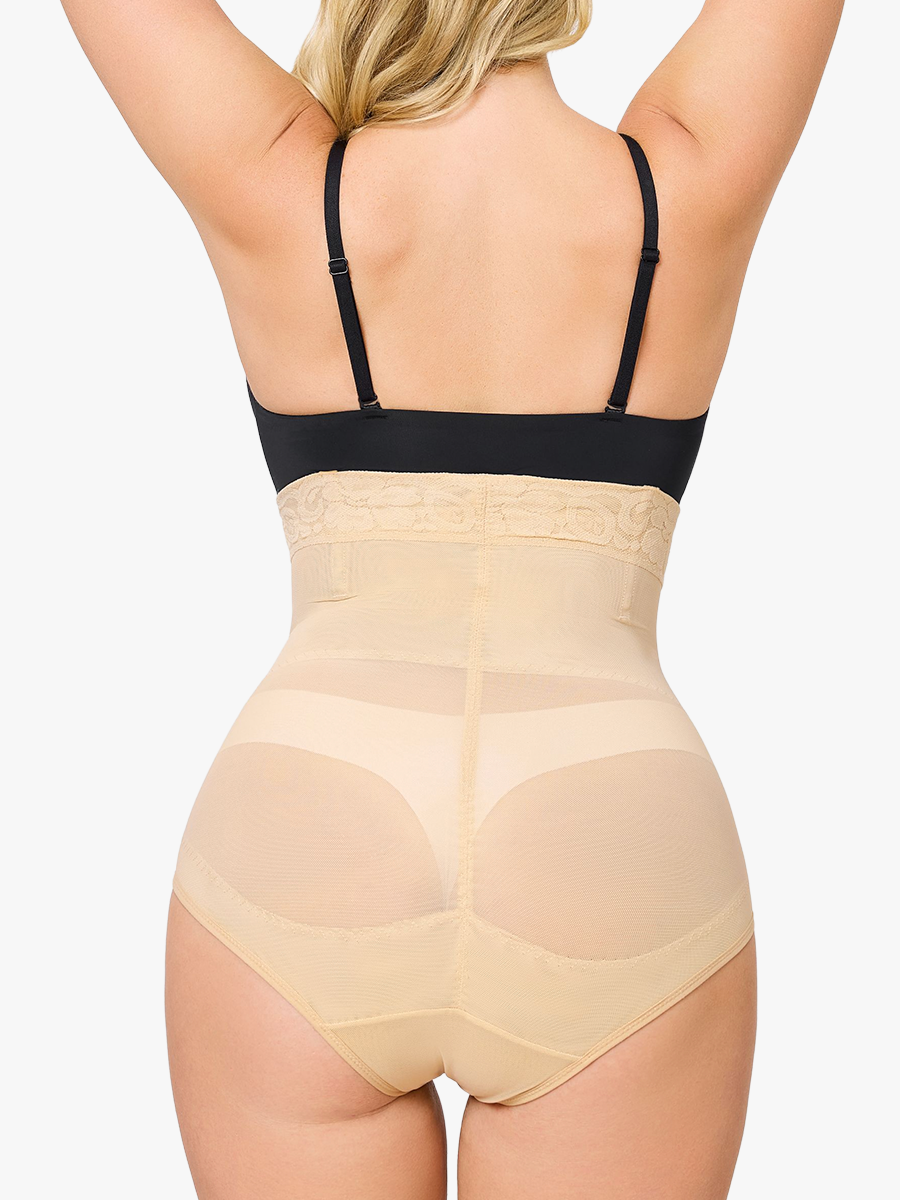 Slimming Double Layer Tummy Control High-Waist Lace Panties