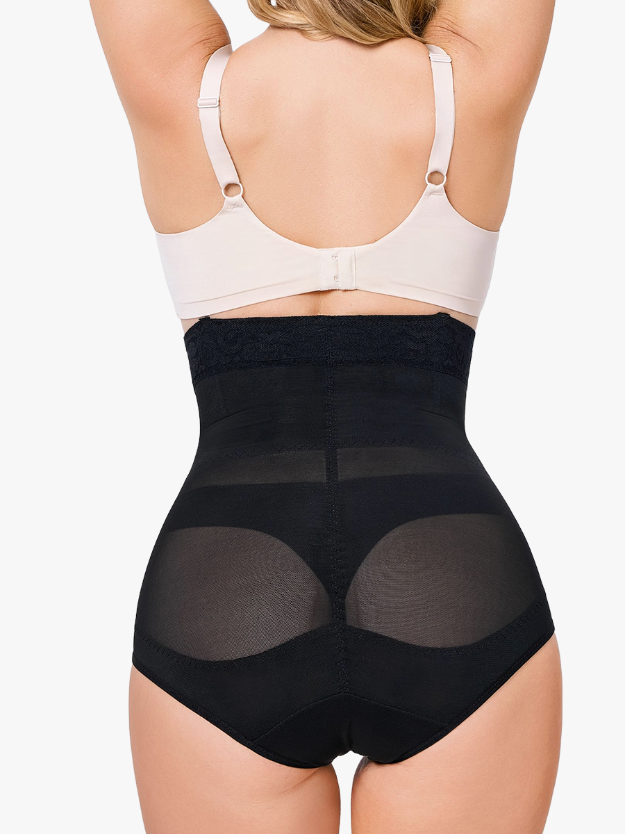 Slimming Double Layer Tummy Control High-Waist Lace Panties