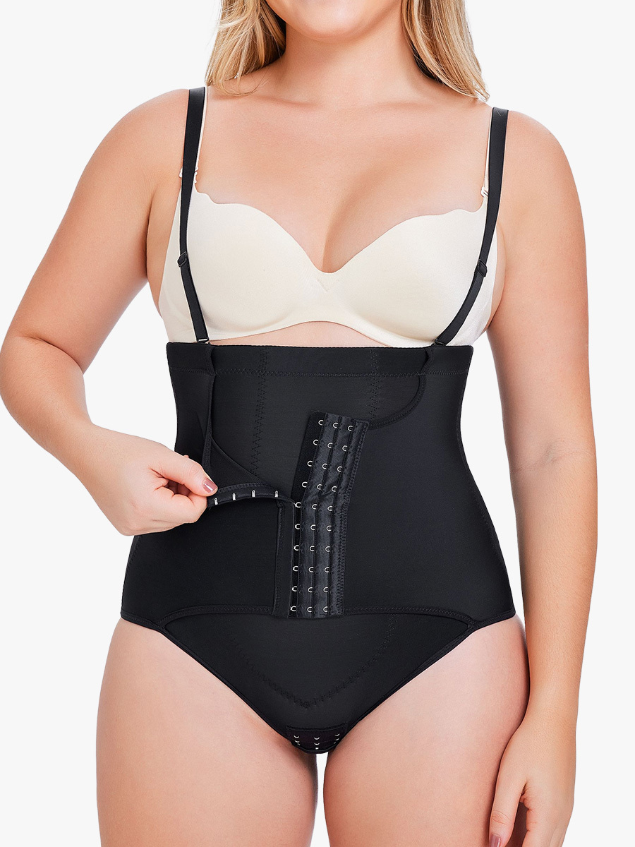 Curve-Enhancing High-Waist Panties With Tummy Control Butt Lift Adjustable Shoulder Straps-Brabic