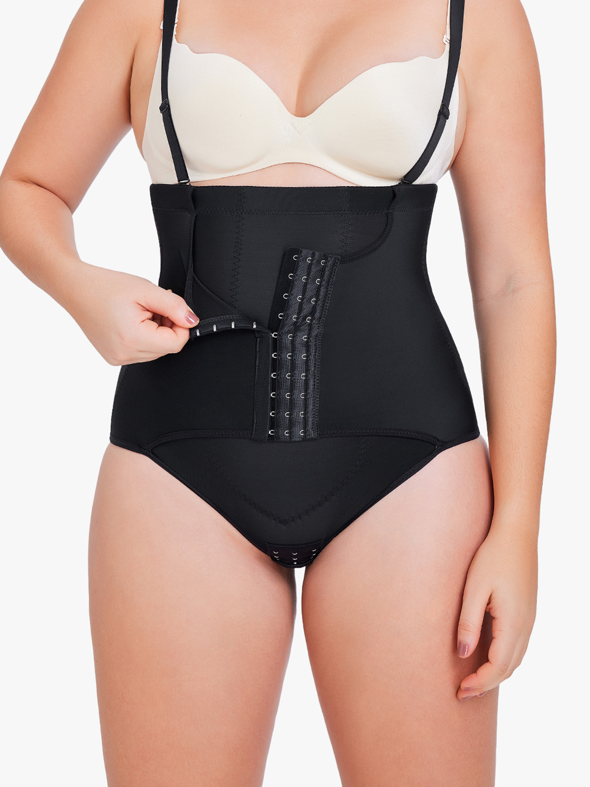 Curve-Enhancing High-Waist Panties With Tummy Control Butt Lift Adjustable Shoulder Straps-Brabic