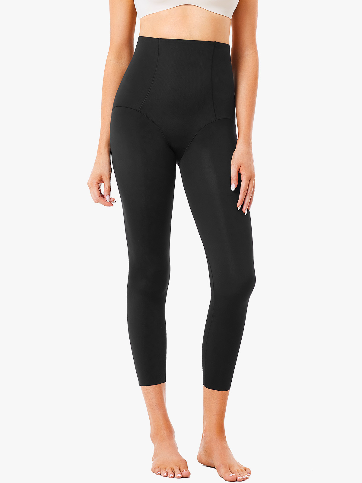 High Waisted Tummy Control Light Compression Shapewear Leggings-Brabic