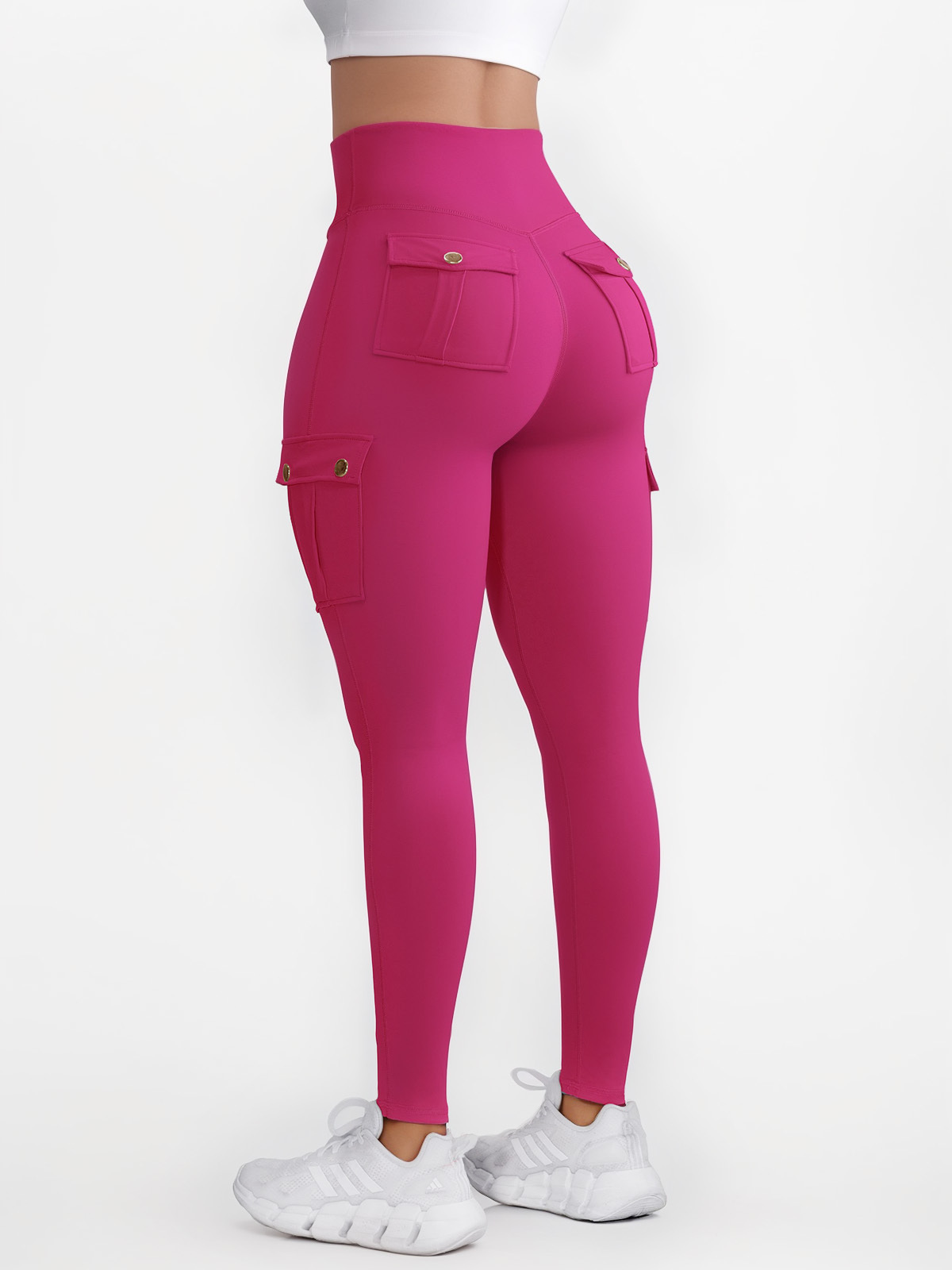 High Waist Tummy Control Workout Cargo Leggings with Pockets
