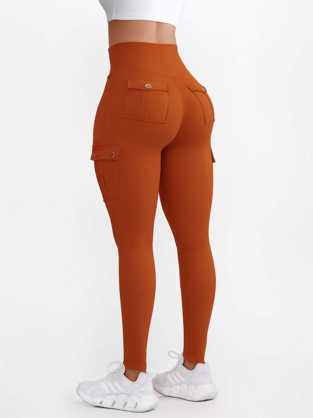 High Waist Tummy Control Workout Cargo Leggings with Pockets