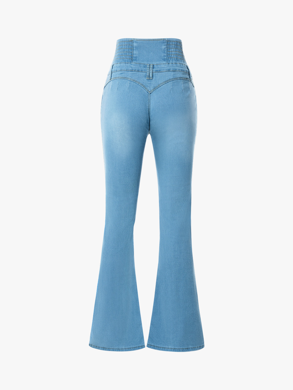 High Waist Flare Jeans with Stretchy Waistband