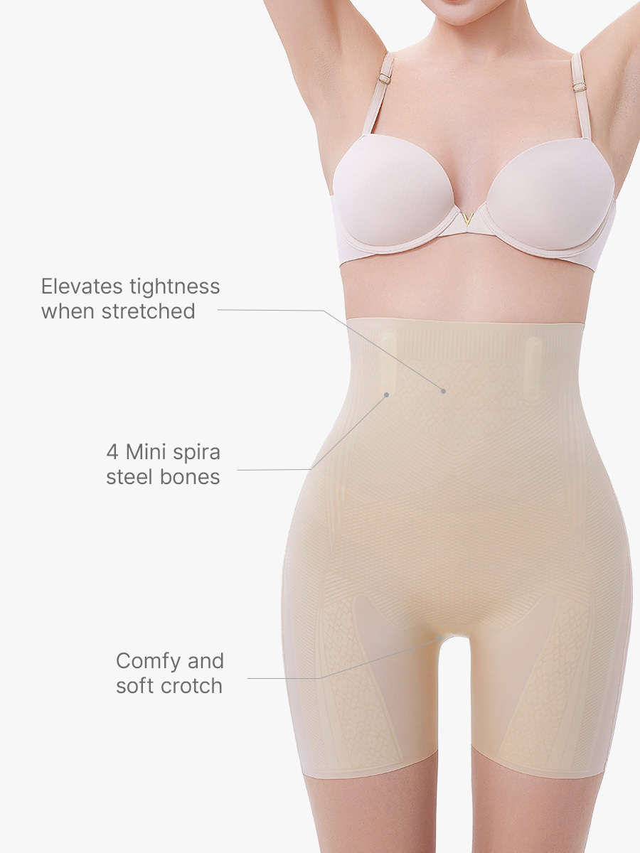 Women's High-Waisted Viscose Seamless Belly Lift Non-Roll-Up Thigh Slimmers