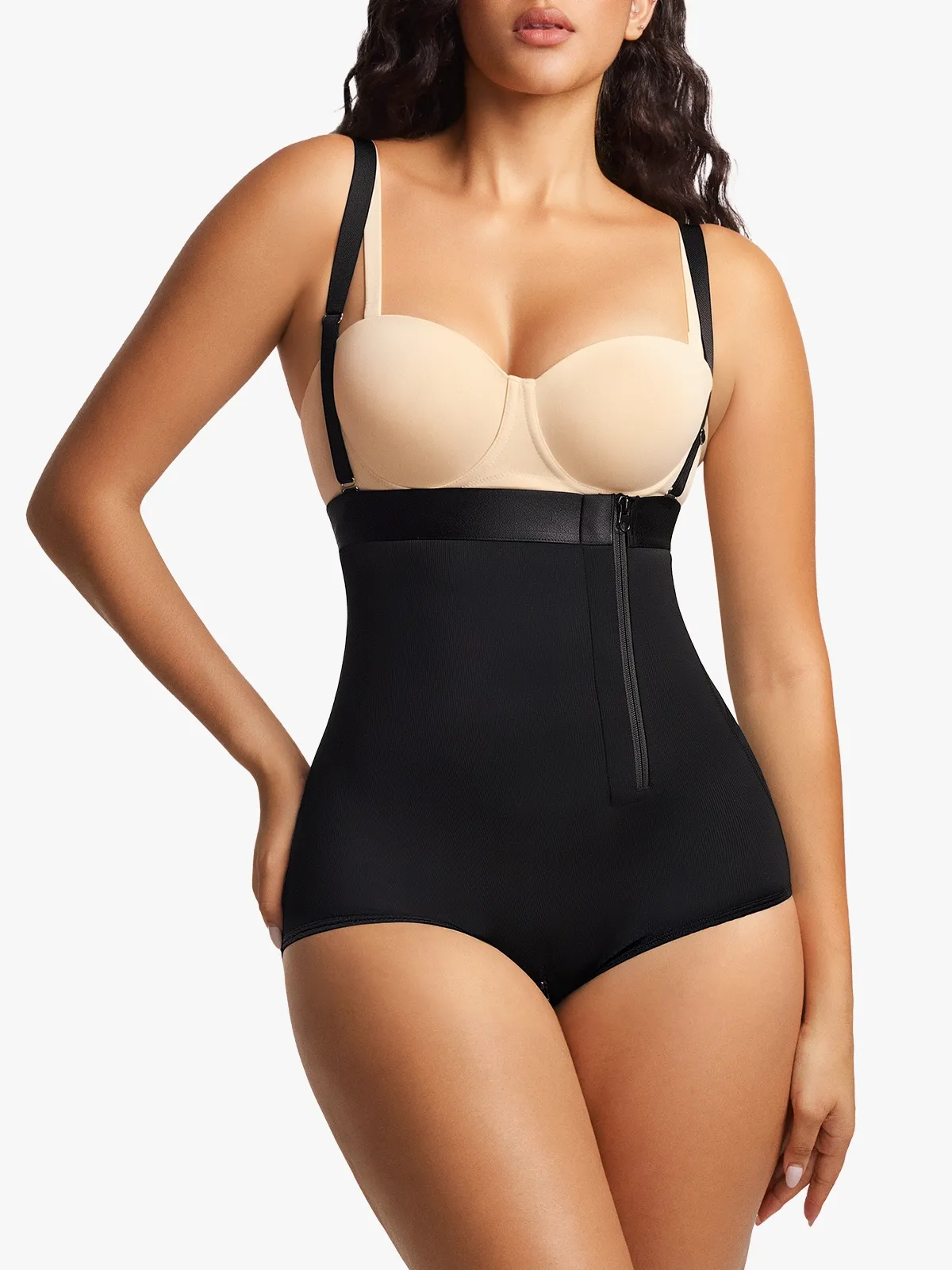 High Waist Tummy Control Crotch Opening Control Panty with Detachable Straps