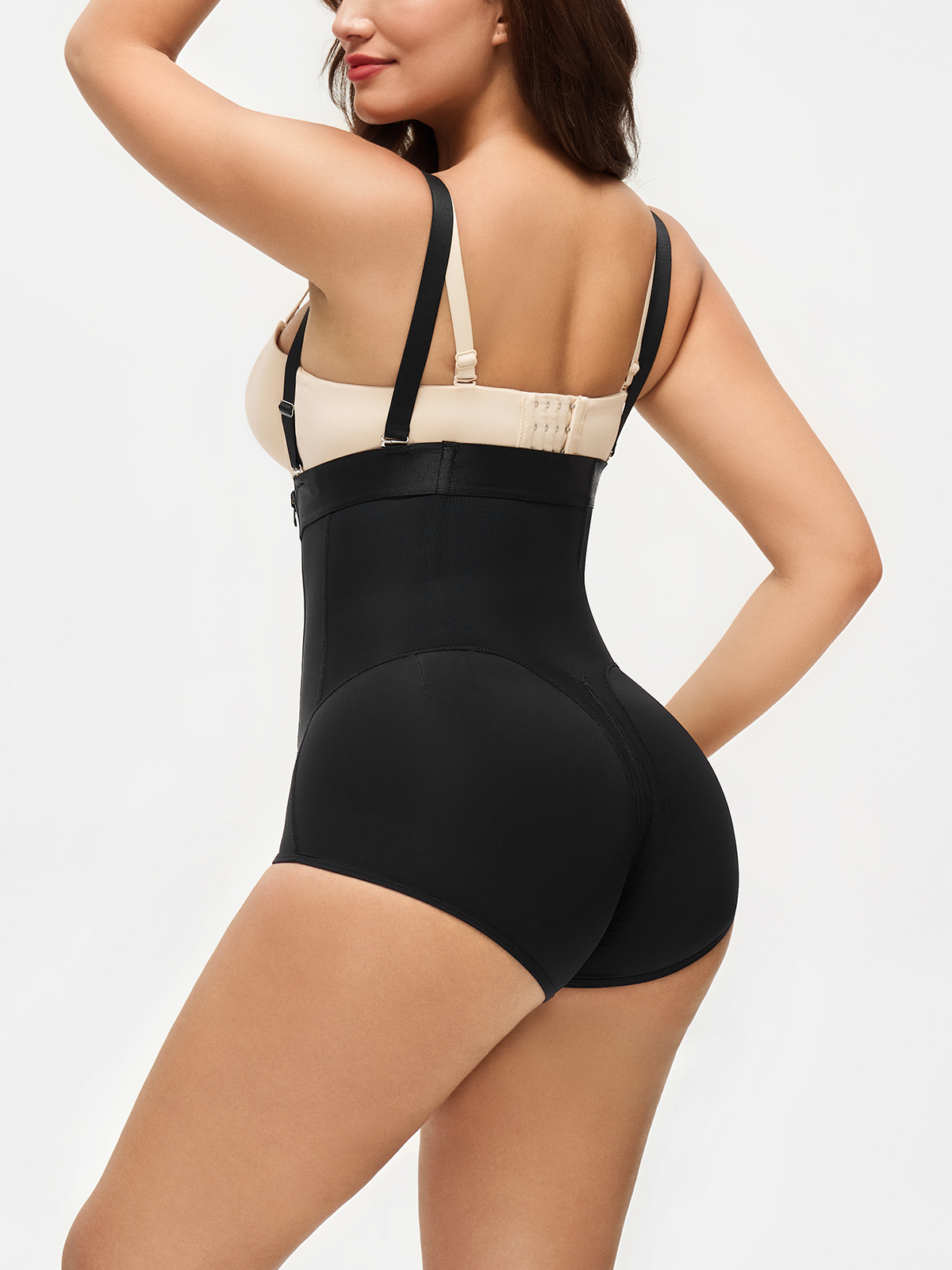 High Waist Tummy Control Crotch Opening Control Panty with Detachable Straps