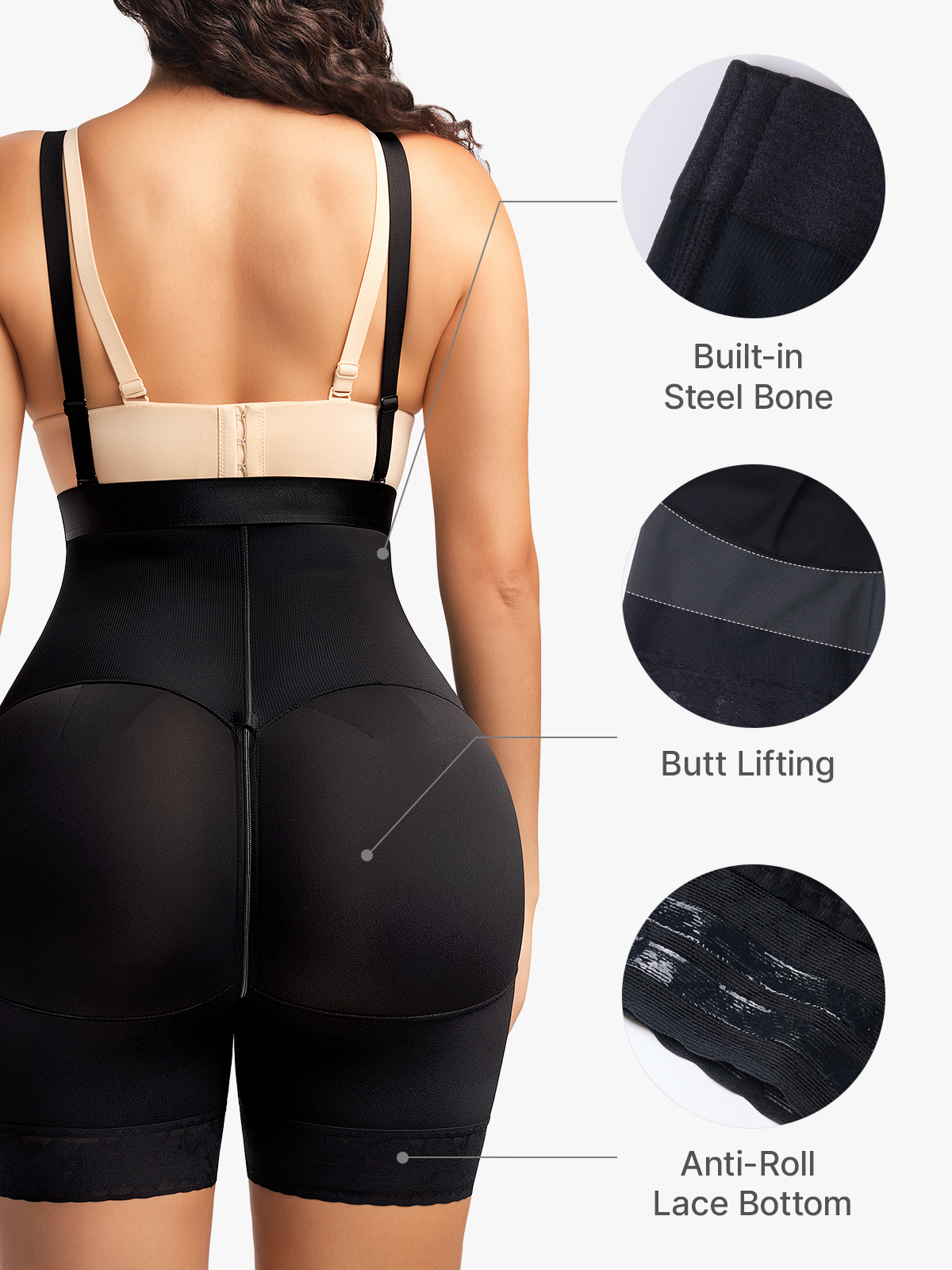 High Waist Tummy Control Lace Trimmed Crotch Opening Control Panty