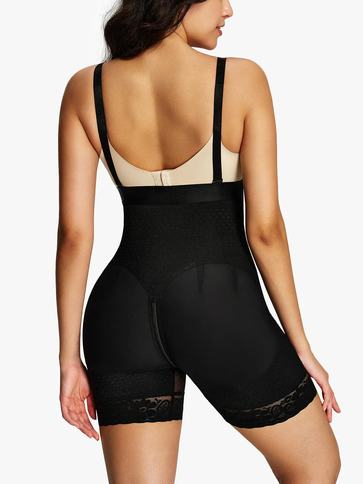 Poka Dot High Waist Tummy Control Shorts with Detachable Straps