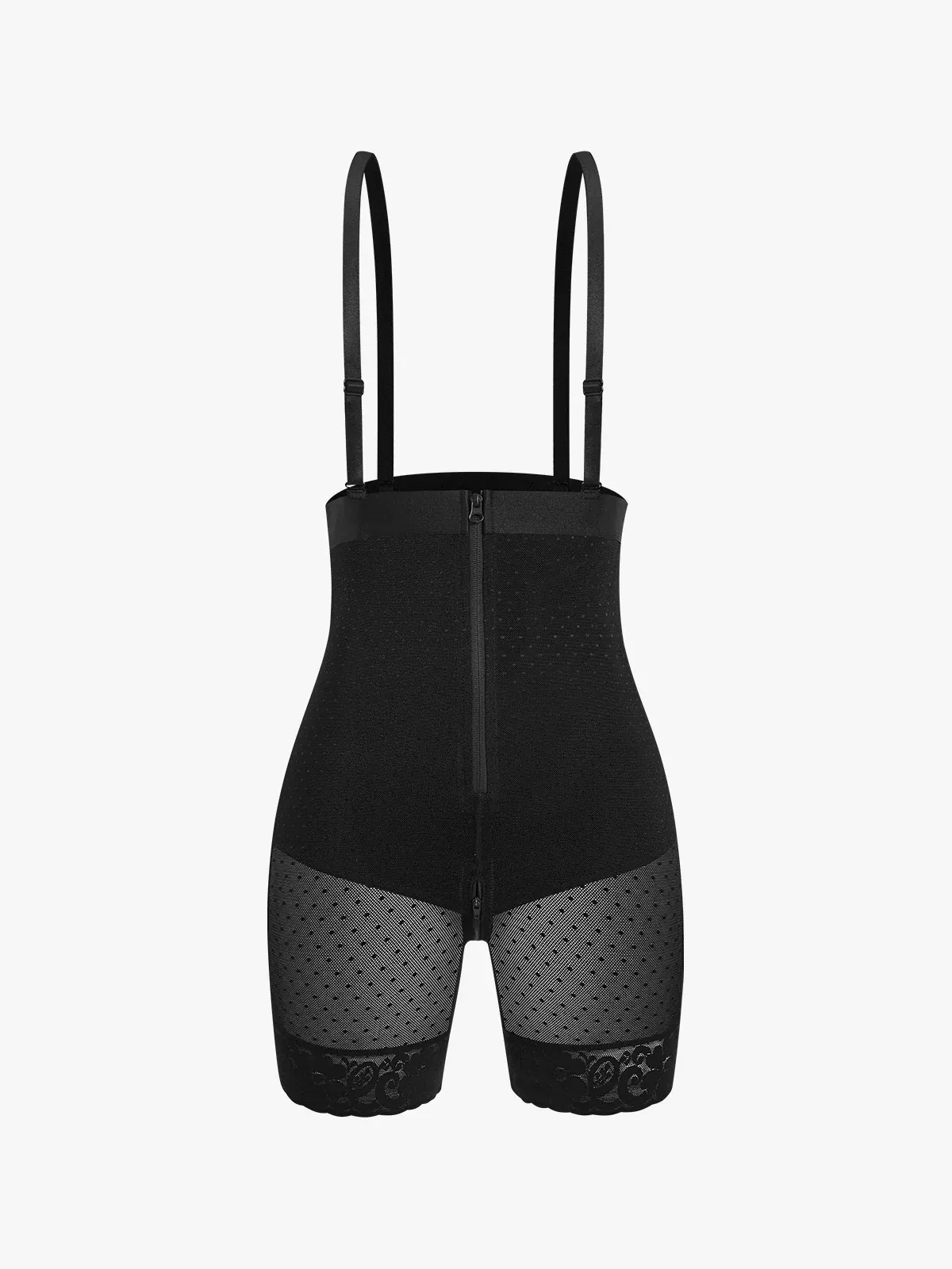 Poka Dot High Waist Tummy Control Shorts with Detachable Straps