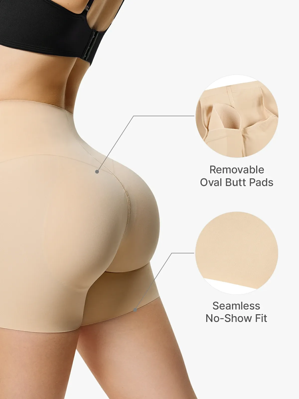 Mid-Rise Butt Lifting with Removal Pads