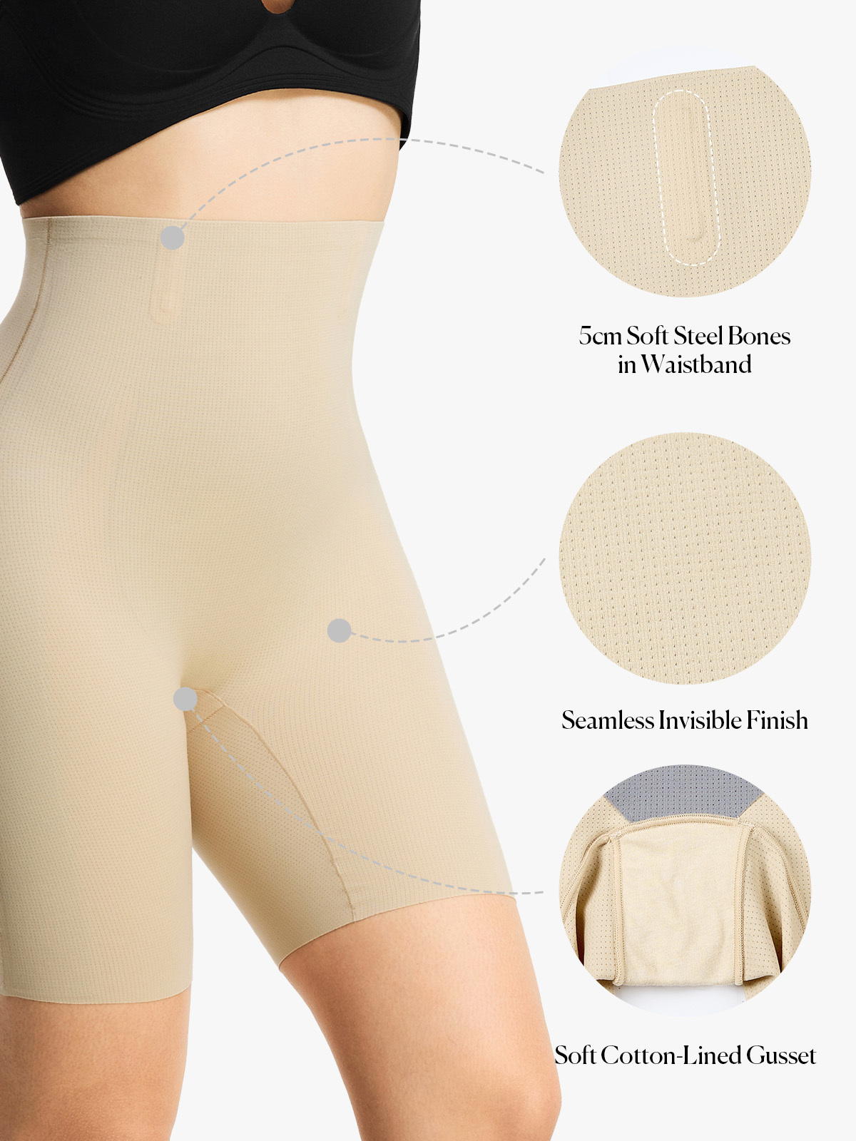 High Waist Belly Smoothing Invisible Shorts