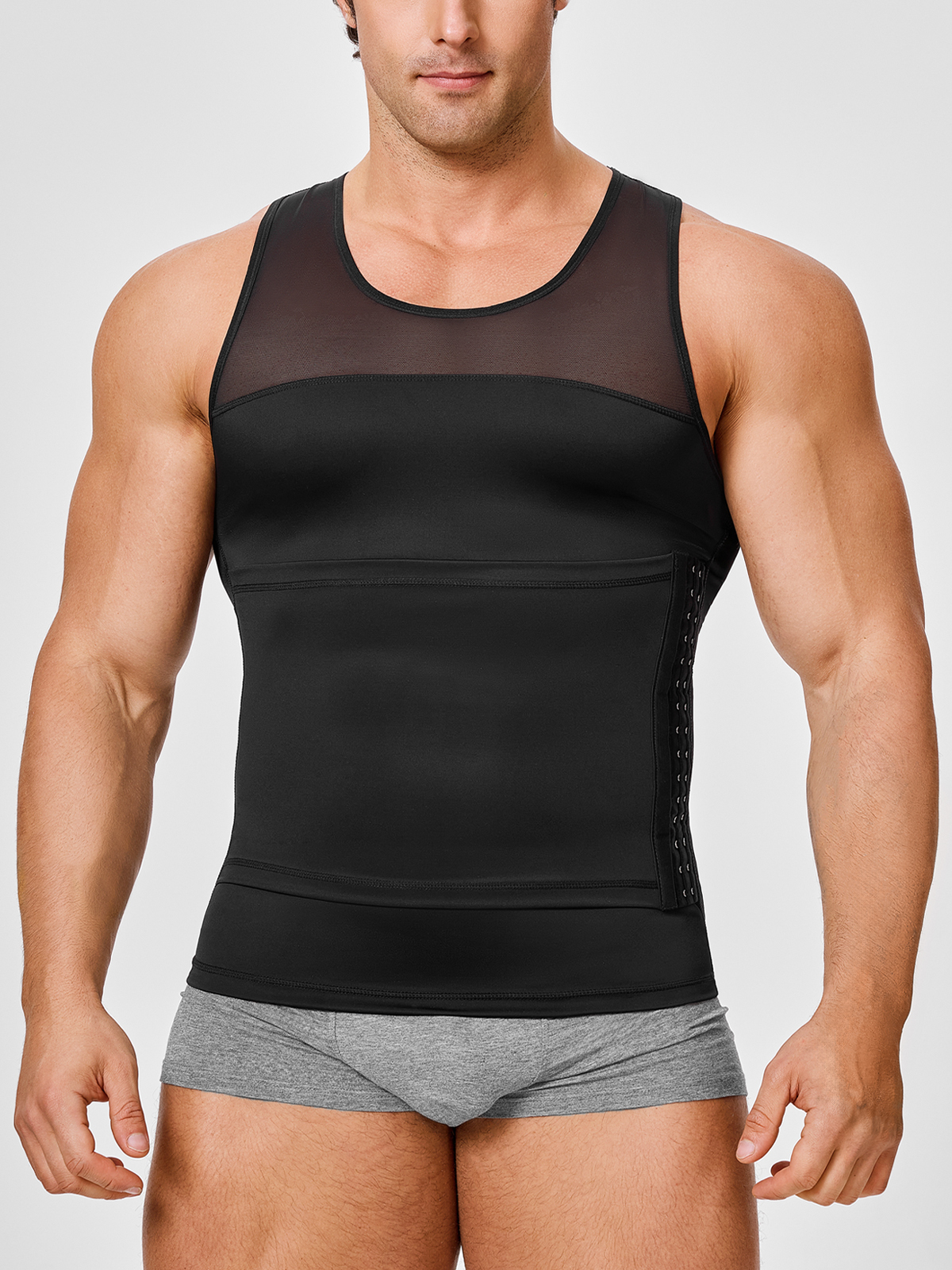 U-Neck Double Tummy Control Racer Back Tank Top