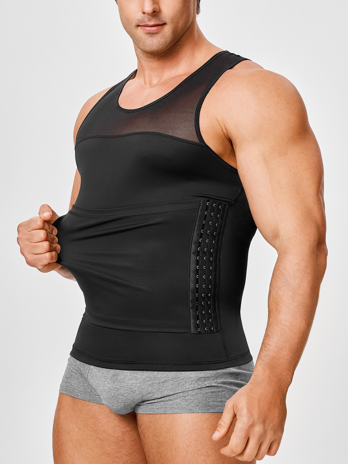 U-Neck Double Tummy Control Racer Back Tank Top