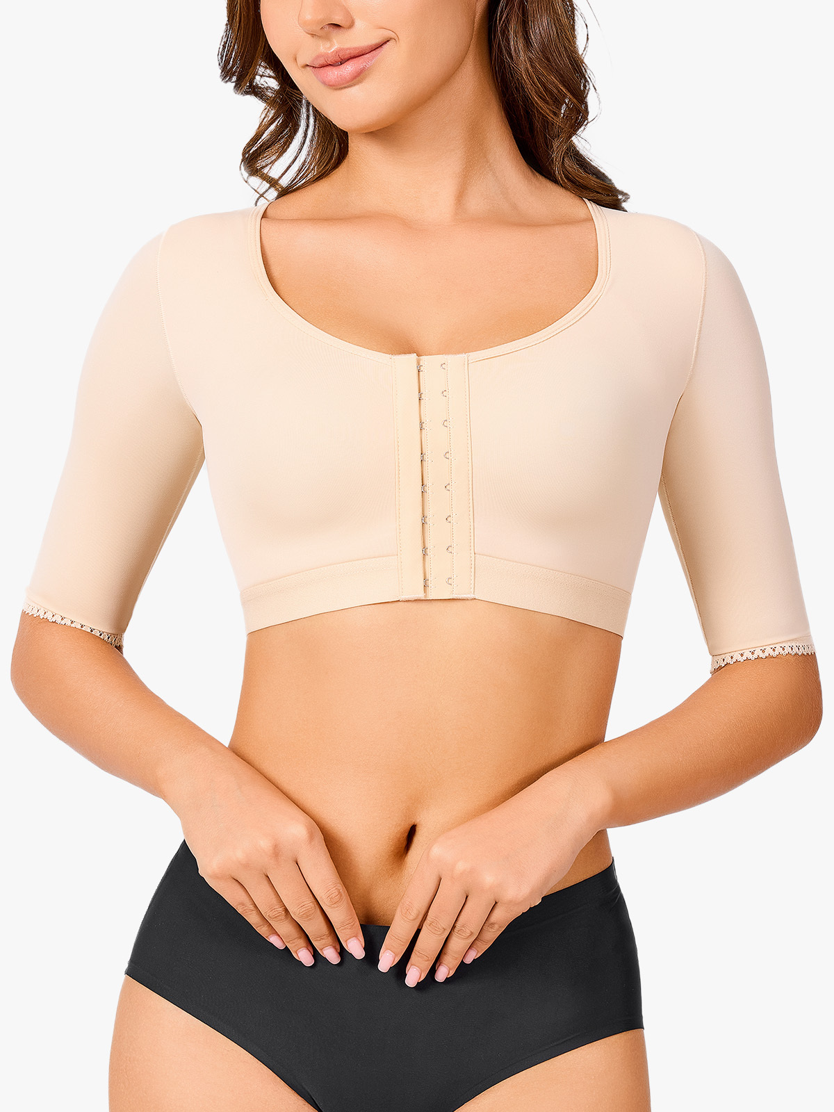 Front-Closure 3/4 Arm Compression Post-Sursery Shaper Top