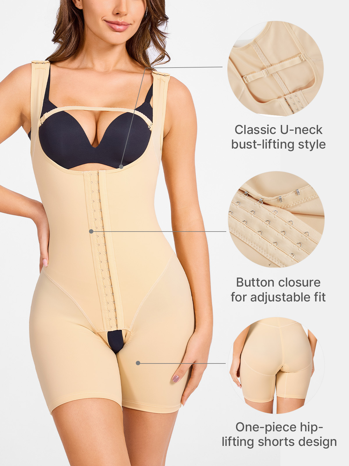 Open Bust Sleeveless Crotch Opening Mid Thigh Bodysuit