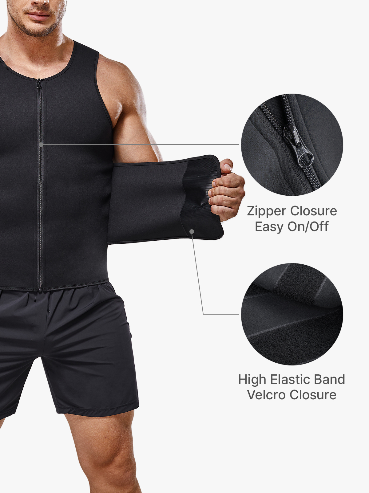 Zip up Waist Trainer Sauna Sweat Vest -Brabic