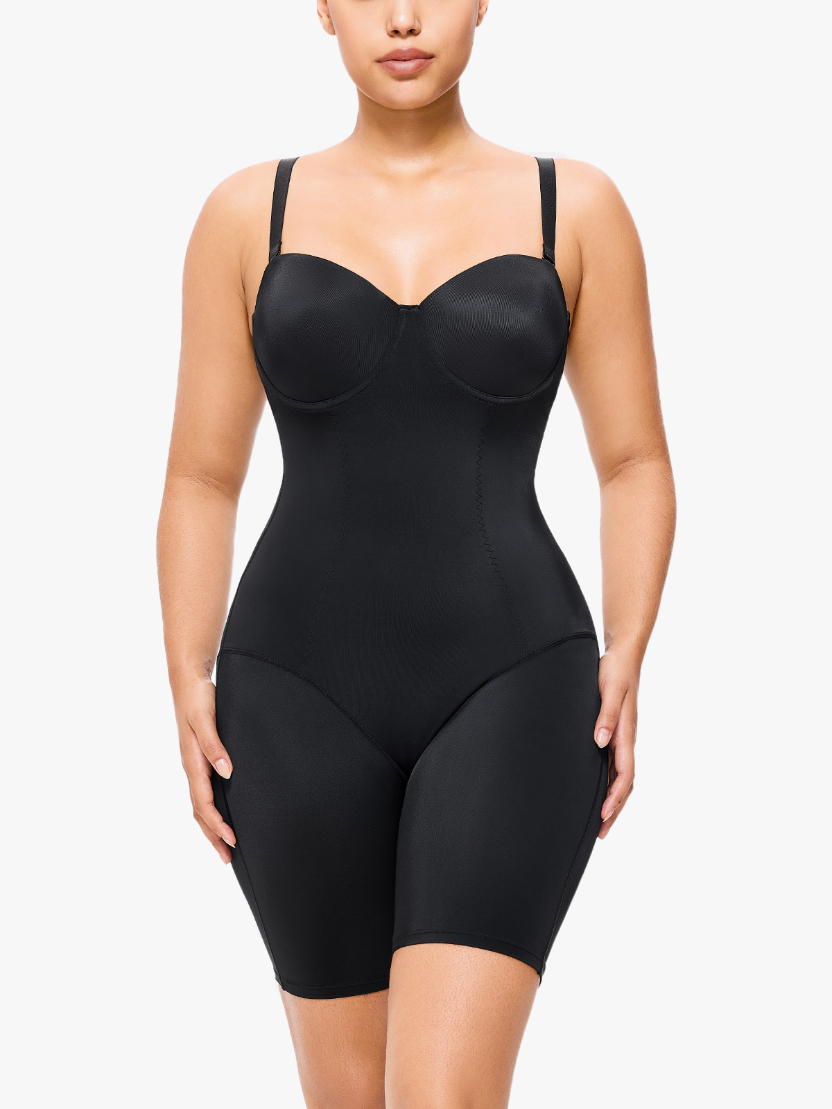 Cut Out Tummy Control Bodysuit Jumpsuit with Built in Bra-Brabic