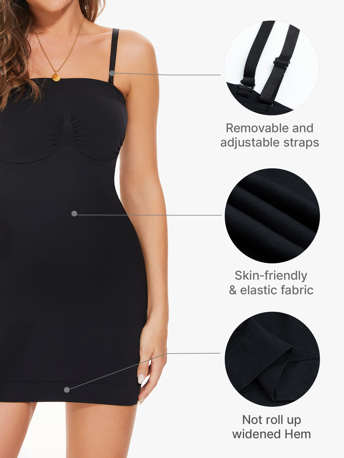 Tummy Control Seamless Lingerie Strapless Shapewear Control Slips-Brabic