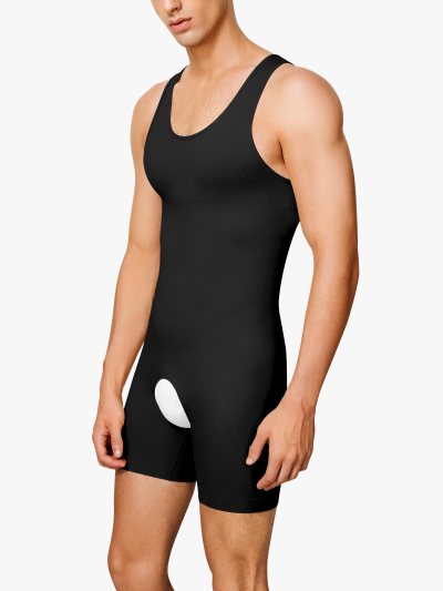 Seamless Breathable Crotch Opening Mid Thigh Bodysuit