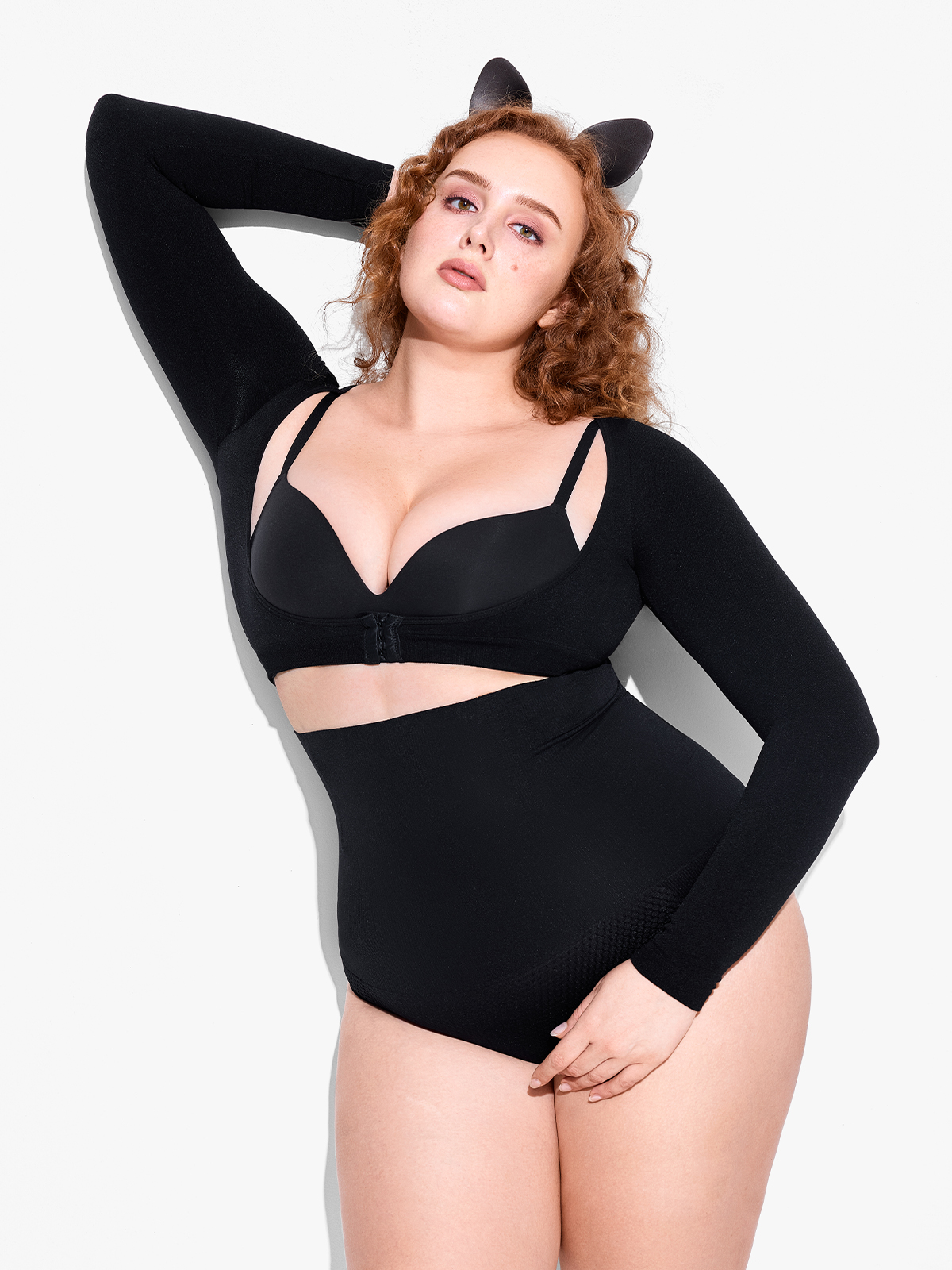 Open Bust Arm Shaper Compression Long Sleeve Post Lipo Shapewear Tops