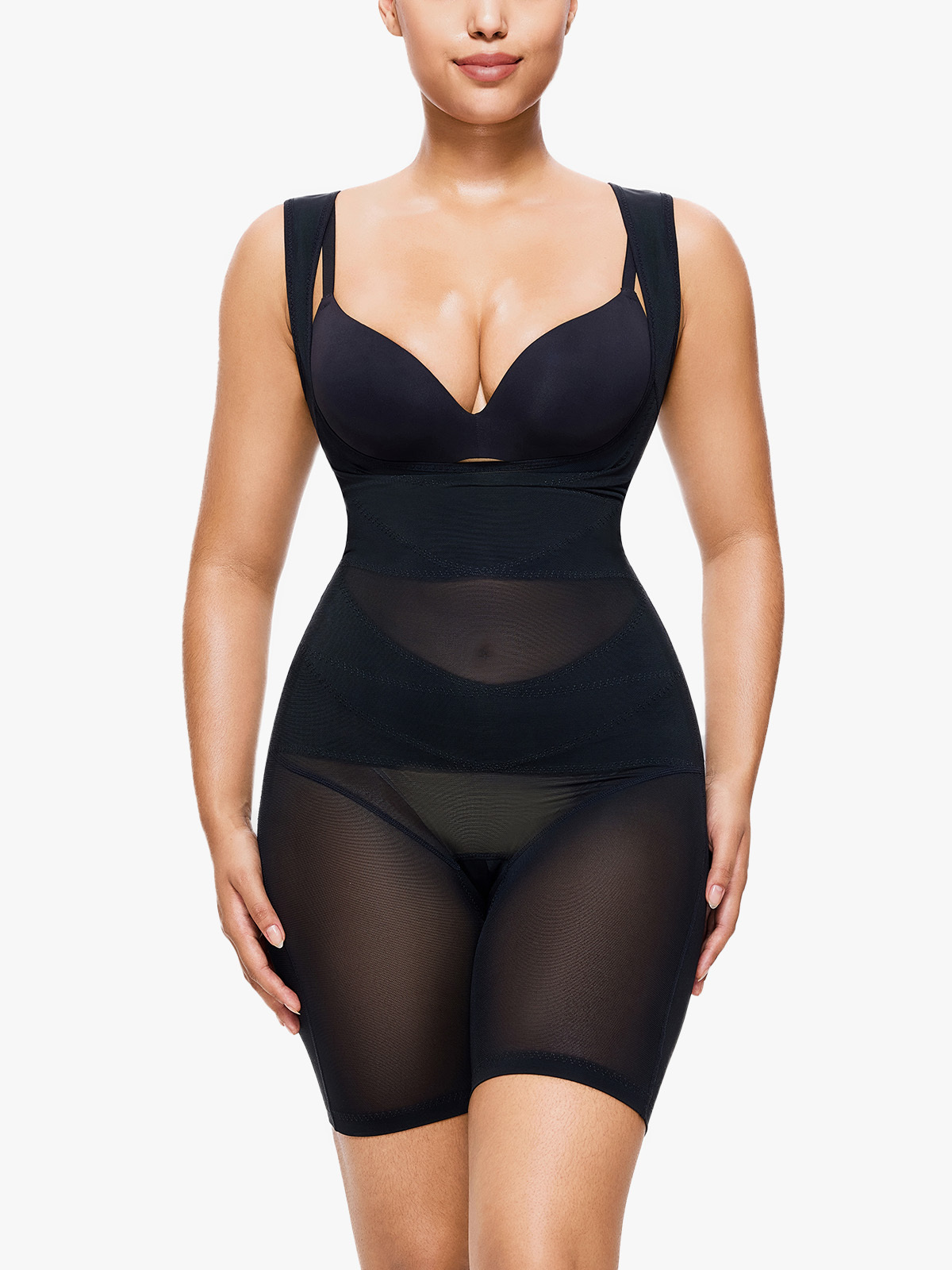 Tummy Control Mid-Thigh Full Body Shapewear Bodysuits-Brabic