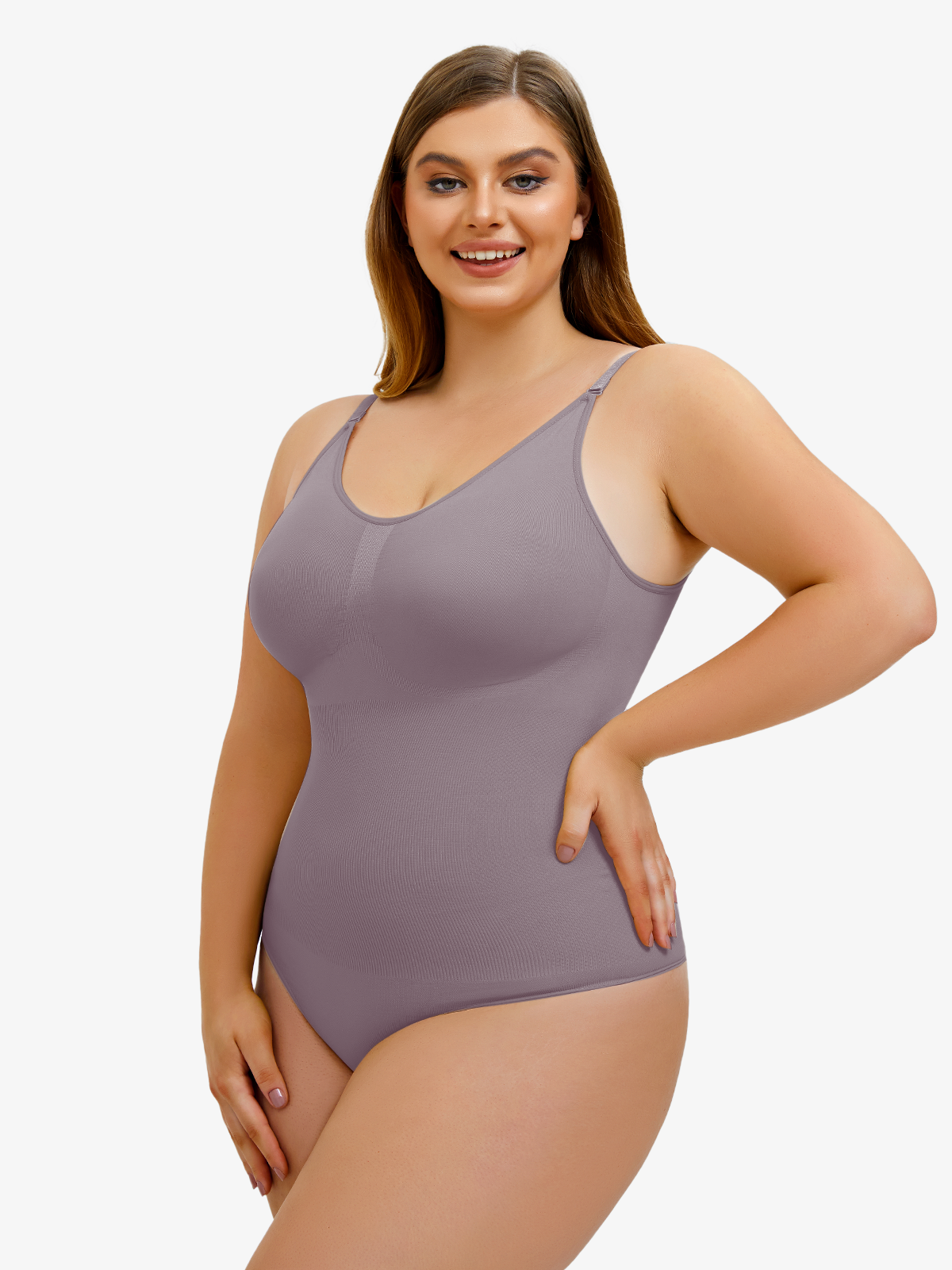 Seamless Smoothing Backless Cami Thong Bodysuit 