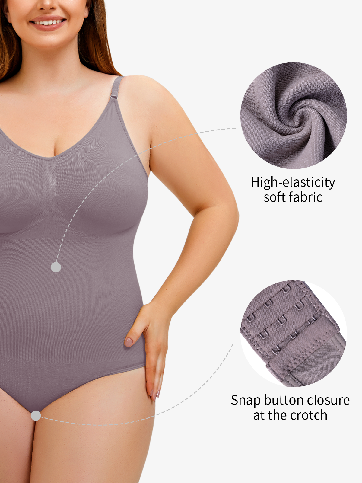 Seamless Smoothing Backless Cami Thong Bodysuit 