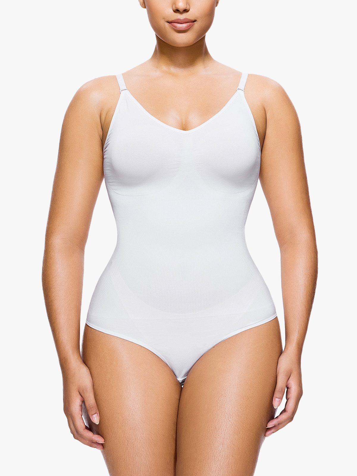 Spaghetti Strap Smooth Bodysuit Thong Backless Seamless Shapewear-Brabic