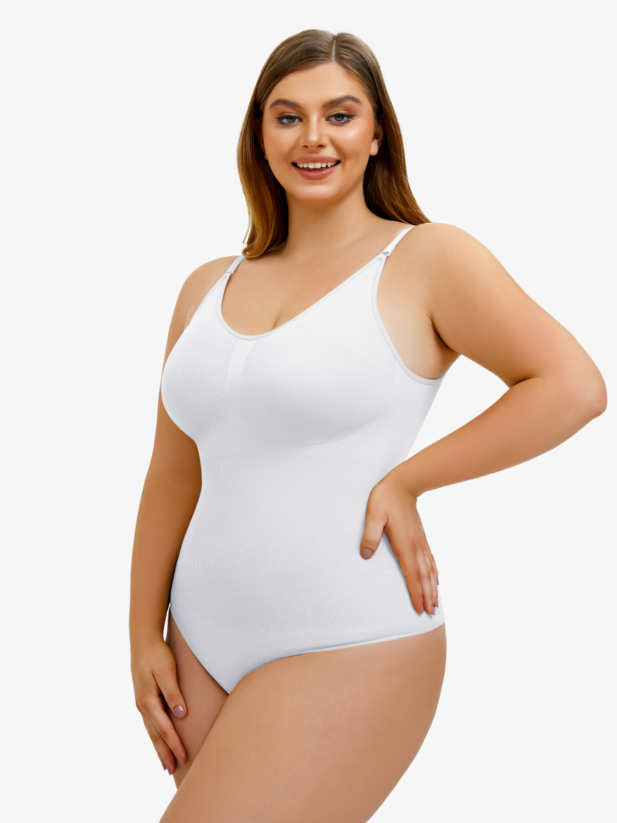 Seamless Smoothing Backless Cami Thong Bodysuit 
