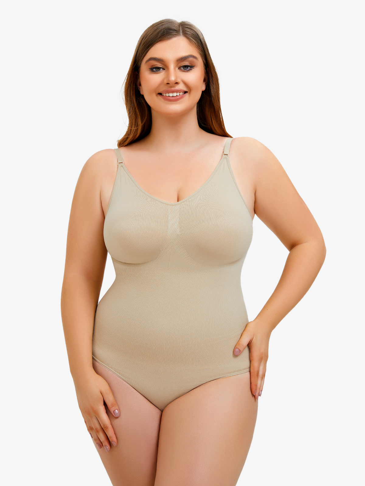 Seamless Smoothing Backless Cami Thong Bodysuit 