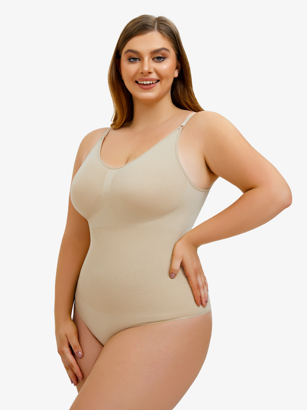 Seamless Smoothing Backless Cami Thong Bodysuit 
