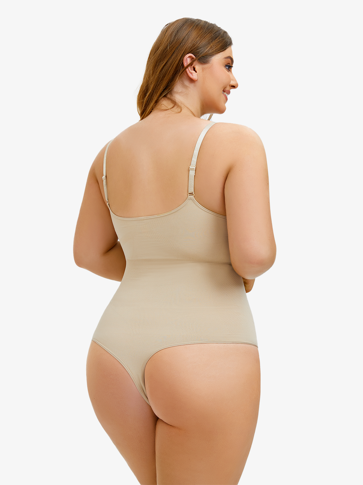 Seamless Smoothing Backless Cami Thong Bodysuit 