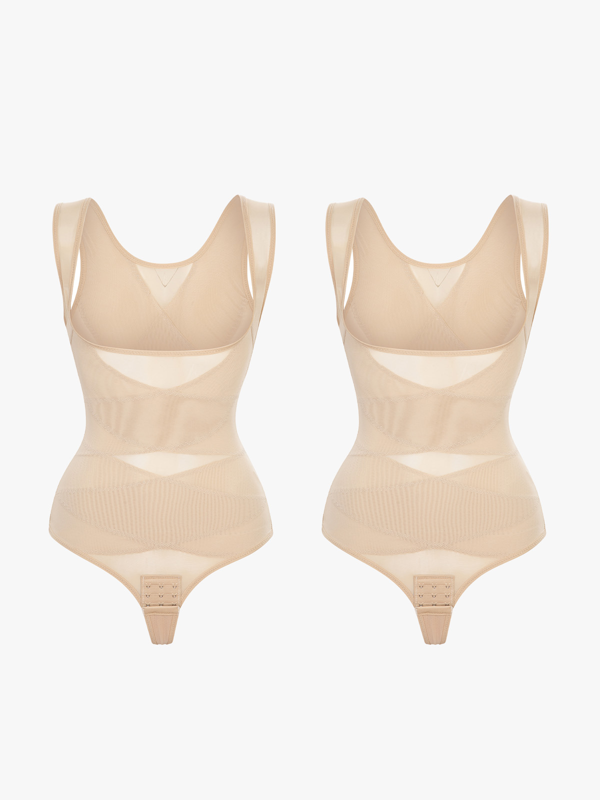 Open Bust Breathable Mesh Bodysuit Shapewear